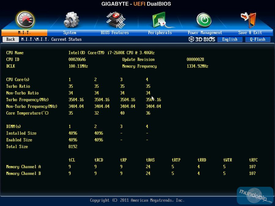 BIOS II Gigabyte GA-Z77X-UP7