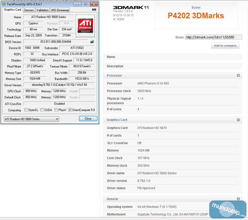 3DMark 11 Radeon HD 5870