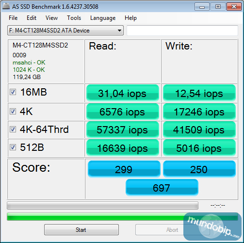 AS SSD Benchmark IOPS SSD Crucial m4 128Gb