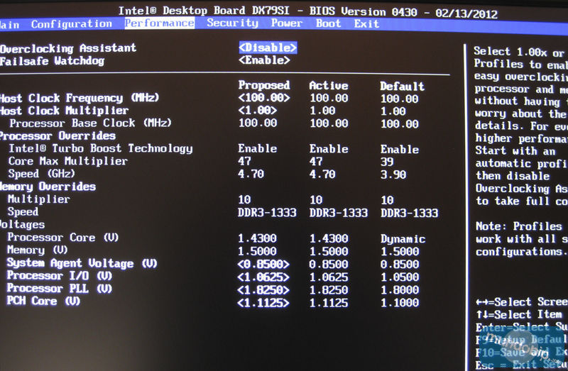 BIOS Overclocking home BIOS overclocking assistant Intel DX79SI