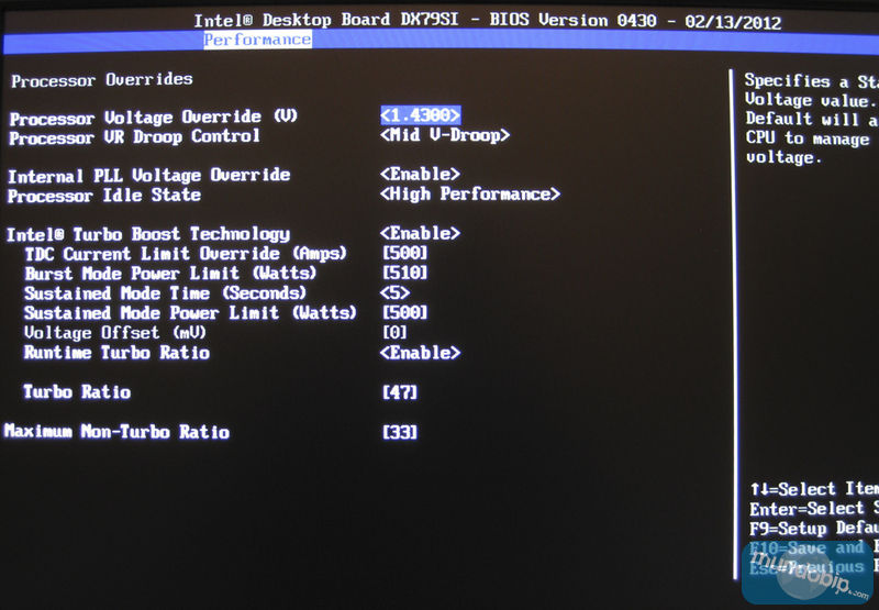 BIOS Overclocking processor override BIOS overclocking assistant Intel DX79SI