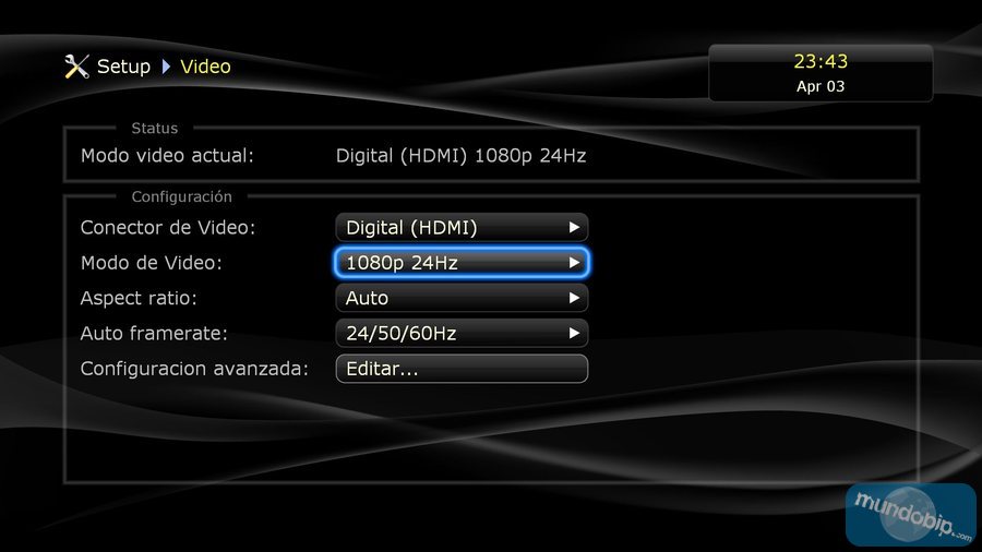 ConfiguraciÃ³n de vÃ­deo Dune HD Base 3D