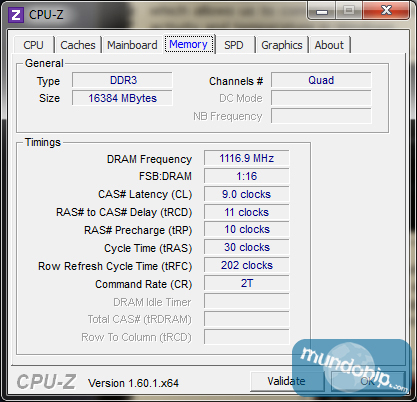 CPU-Z RAM Corsair Dominator Platinum 16Gb 2133Mhz CL9 1.5V