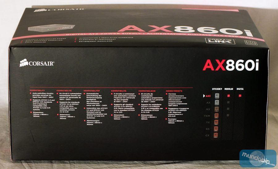 Lateral embalaje Corsair AX860i