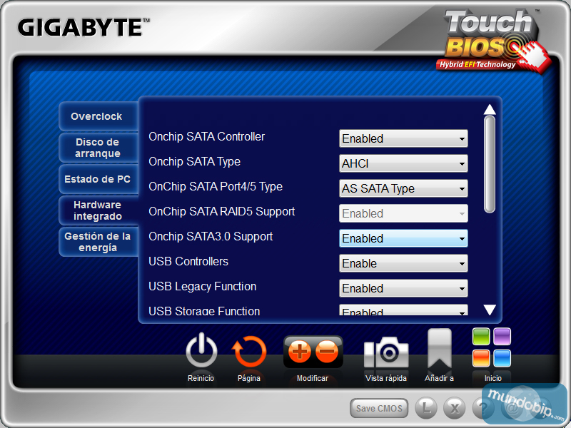 TouchBios Hardware Integrado Gigabyte GA-990FXA-UD3