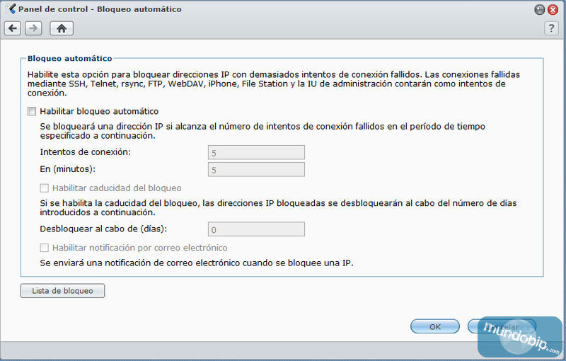 Bloqueo IPs DiskStation