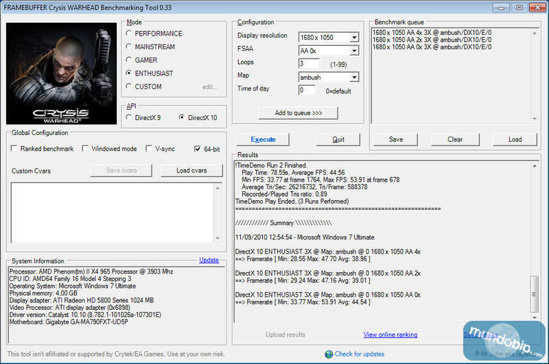 Crysis Warhead ATI Radeon HD 5870