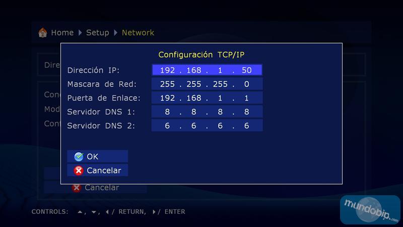 Configuración IP Dune HD Max