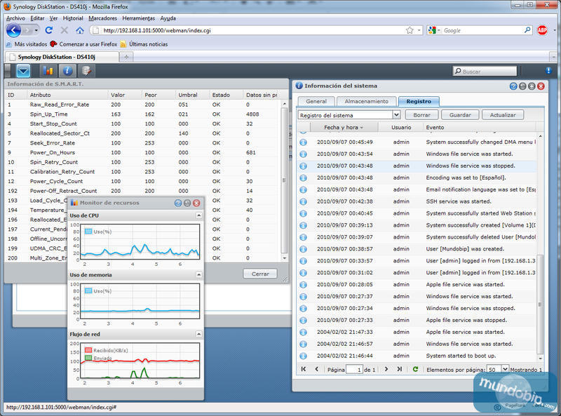 Interfaz 3 Synology DiskStation DS410j