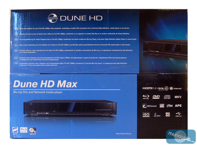 Parte inferior embalaje Dune HD Max