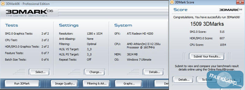 3DMark 06 Gigabyte GA-MA785GMT-UD2H