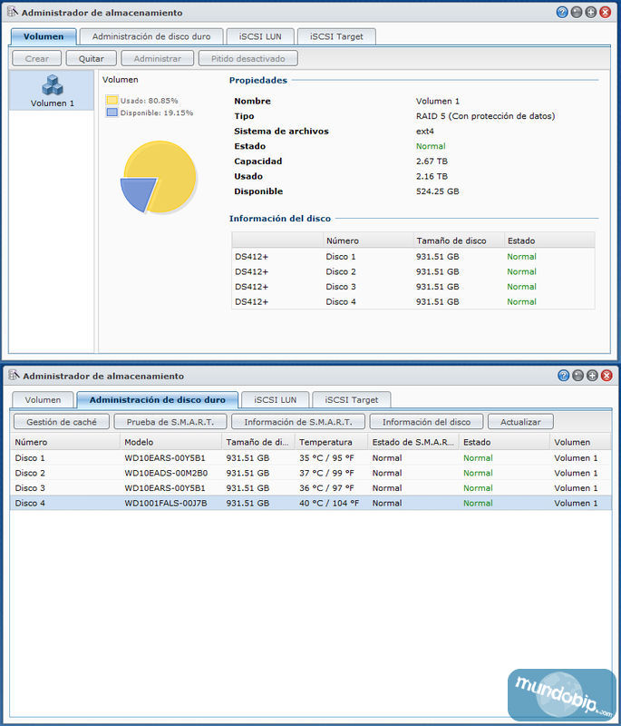 Administrador almacenamiento DSM 4.1