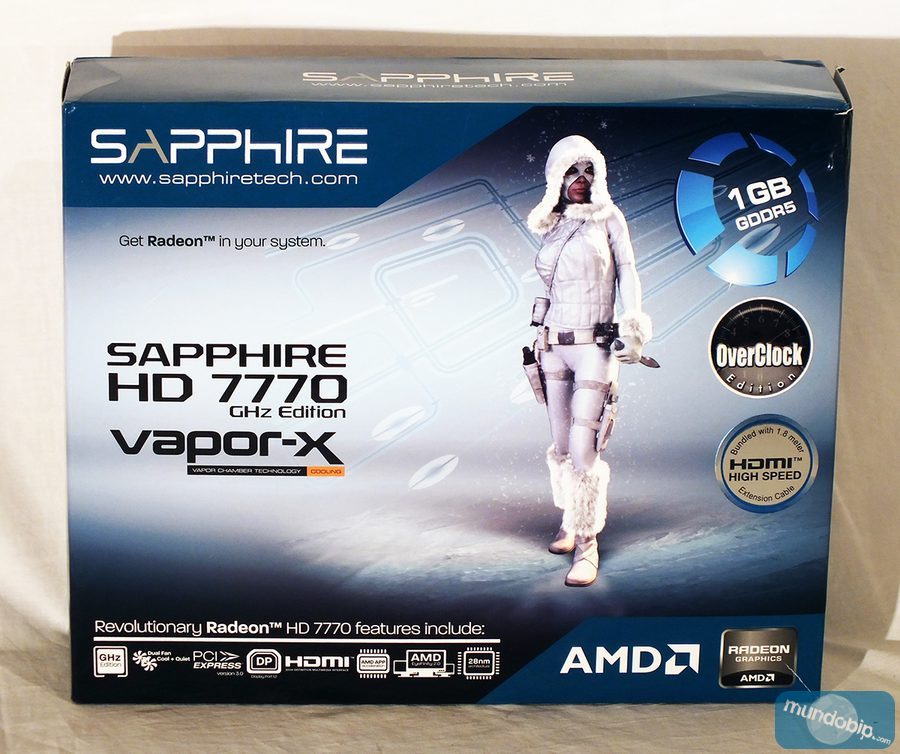 Embalaje Sapphire Radeon HD 7770 Vapor-X Ghz Edition