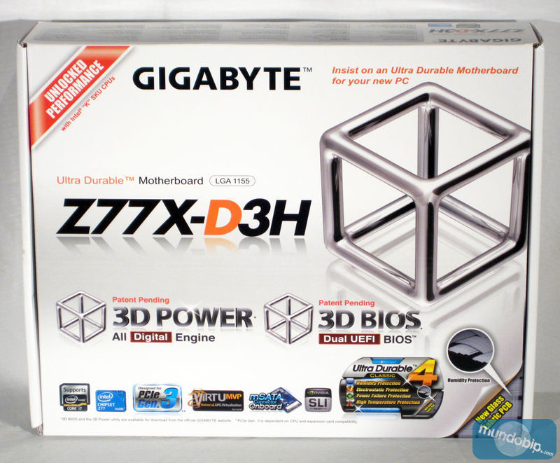 Embalaje Gigabyte Z77X-D3H