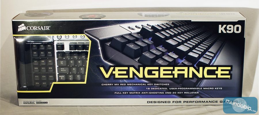 Frontal embalaje Corsair Vengeance K90