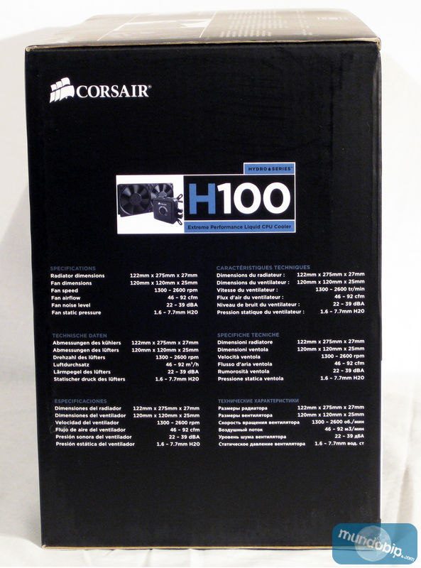 Lateral embalaje Corsair H100