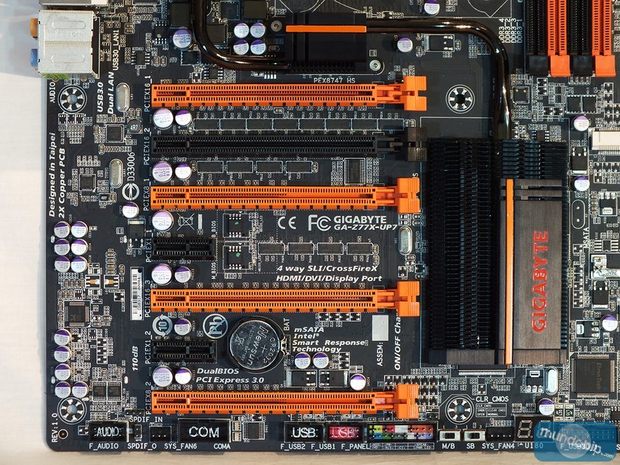 Parte inferior izquierda Gigabyte GA-Z77X-UP7