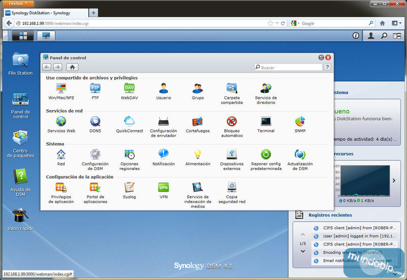 Panel de control DSM 4.1