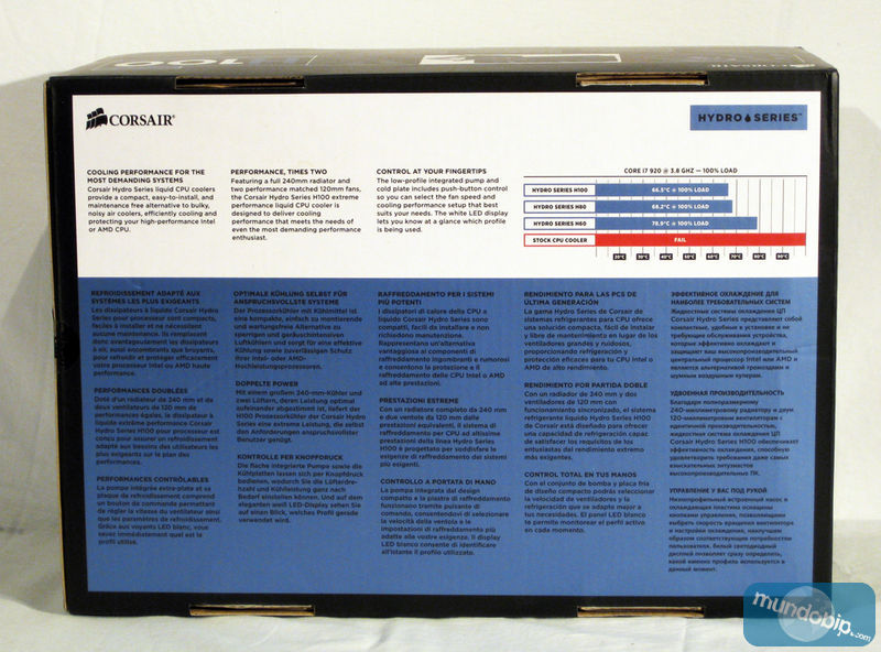 Trasera embalaje Corsair H100
