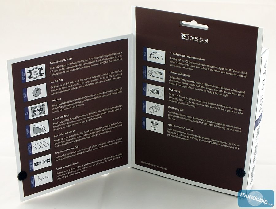 Trasero embalaje abierto Noctua NF-S12A-ULN