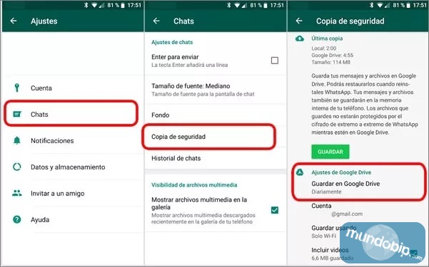Backup android con Google Drive