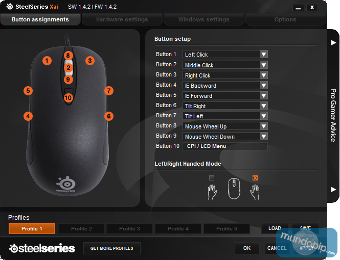 Asignacin de botones SteelSeries XAI