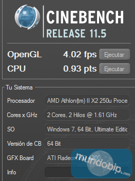 Cinebench R11.5 Gigabyte GA-MA785GMT-UD2H