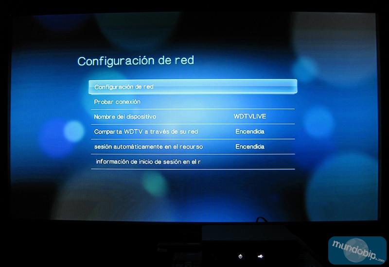 Configuracin de red WD TV Live