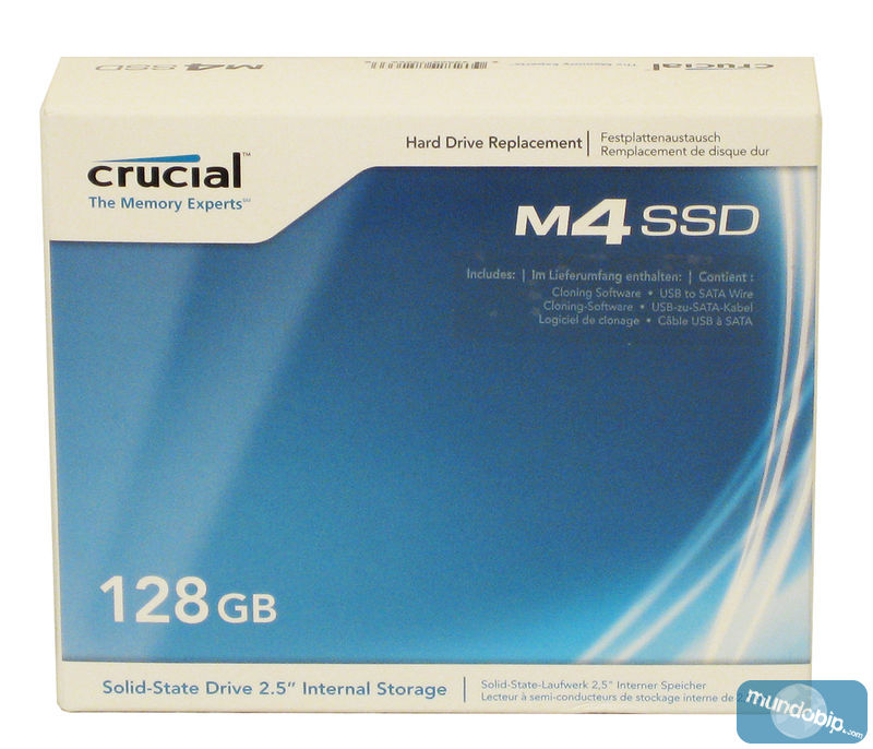 Frontal embalaje SSD Crucial m4 128Gb