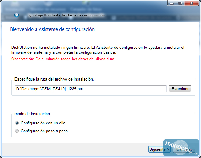 Paso 2 instalacin Synology DiskStation DS410j