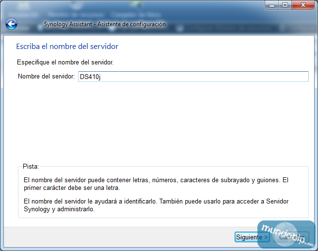 Paso 3 instalacin Synology DiskStation DS410j