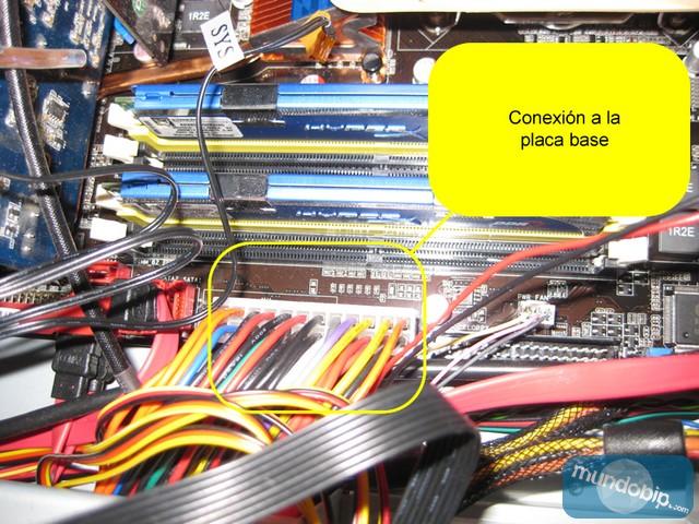 Conector de corriente de la placa base del panel Sagitta II