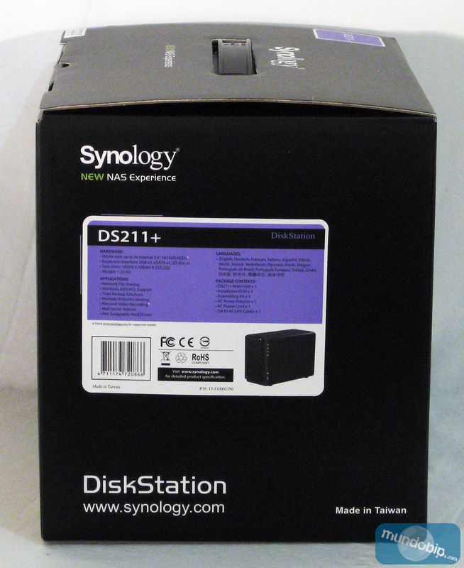 Lateral embalaje Synology DiskStation DS211+