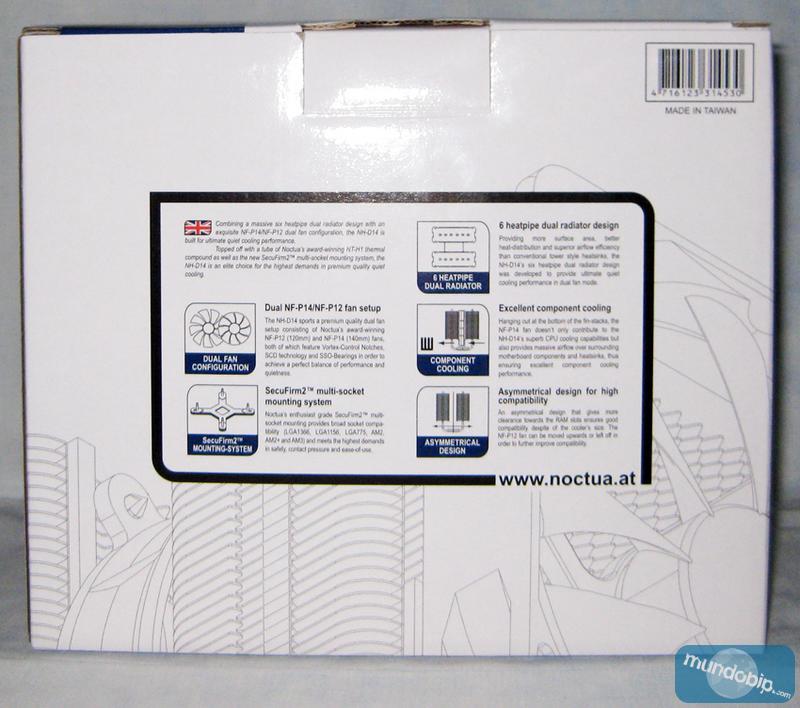 Parte posterior de la caja del Noctua NH-D14