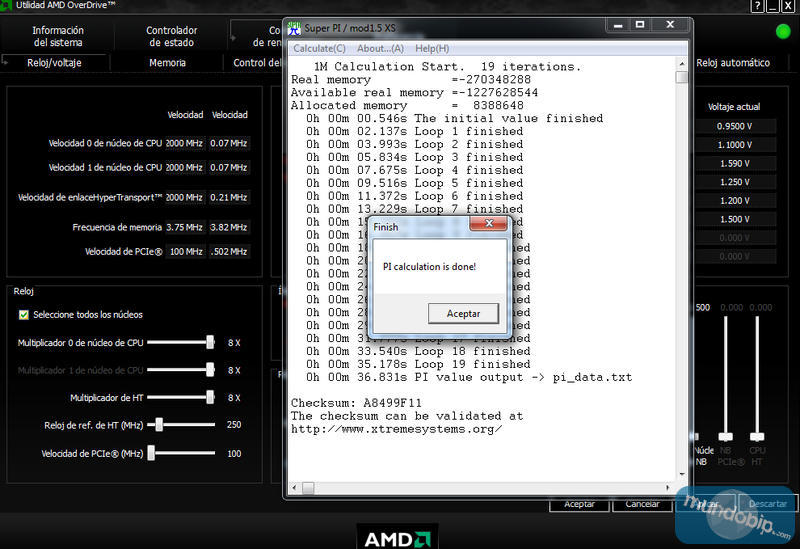 Overclocking FSB 250 Gigabyte GA-MA785GMT-UD2H