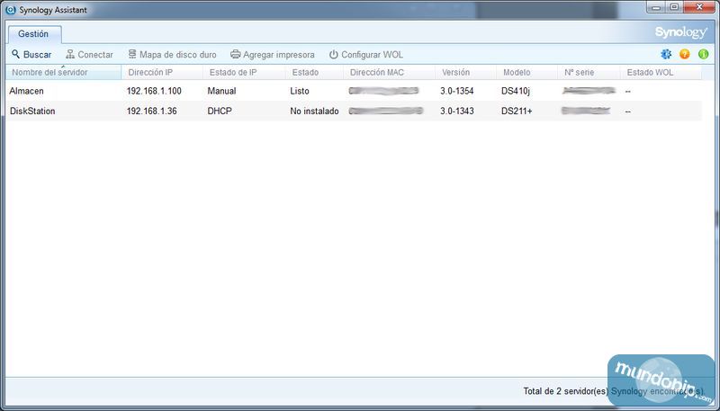 Paso 1 instalacin Synology DiskStation DS211+