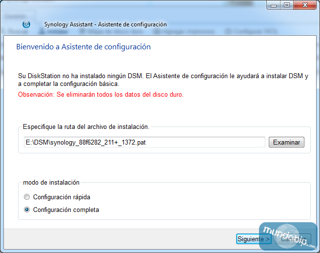 Paso 2 instalacin Synology DiskStation DS211+