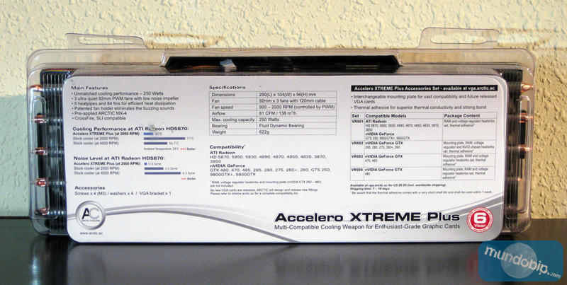 Parte trasera embalaje Arctic Cooling Accelero Xtreme Plus