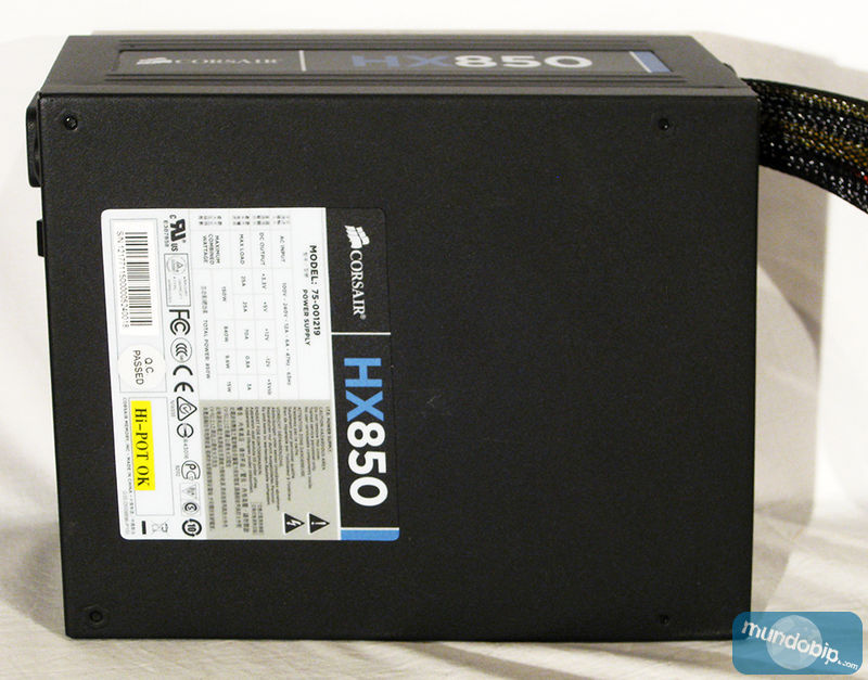 Parte superior Corsair HX850 Gold