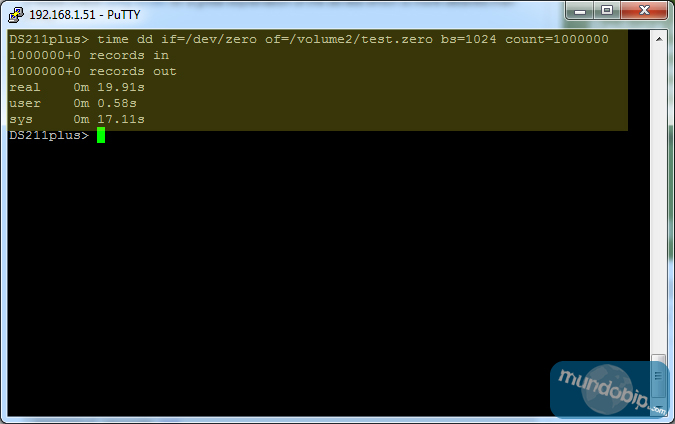 Rendimiento escritura Synology DiskStation DS211+