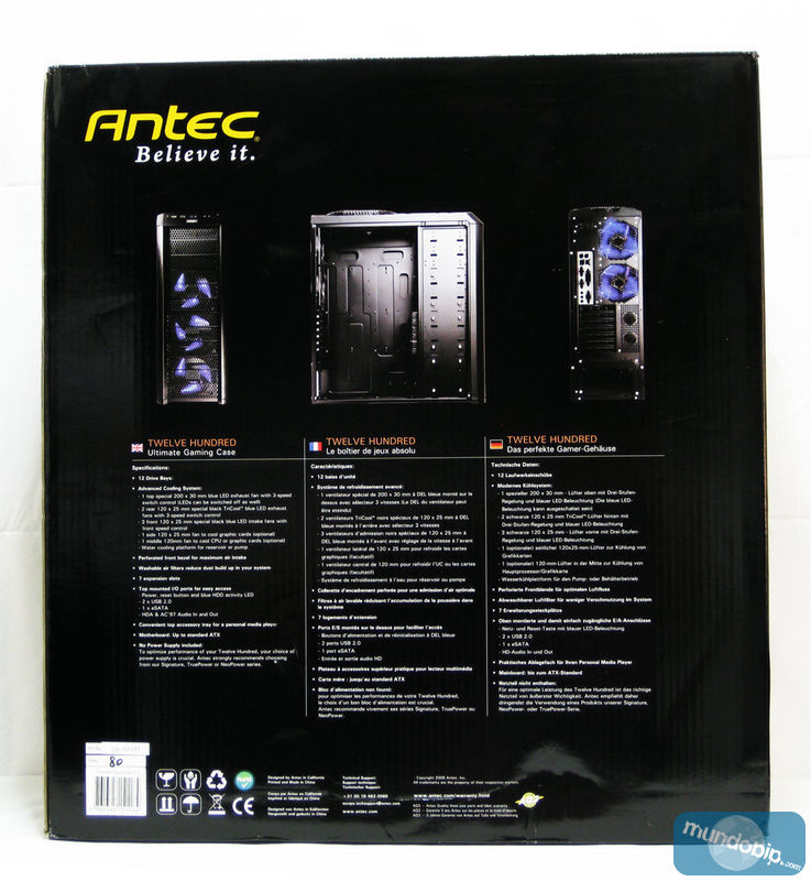Trasera embalaje Antec Twelve Hundred V3