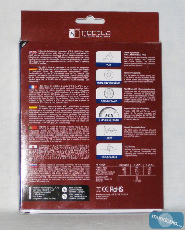 Parte posterior caja Noctua NF-P14 FLX