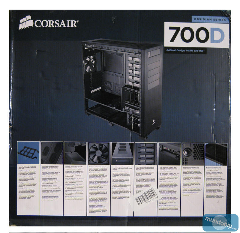 Parte trasera embalaje Corsair 700D