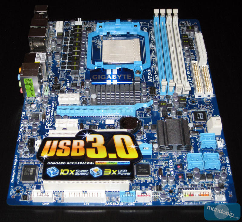 Gigabyte 870A UD3 frontal pegatina